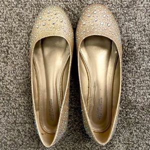 Gold Hotcakes Rhinestone Flats!